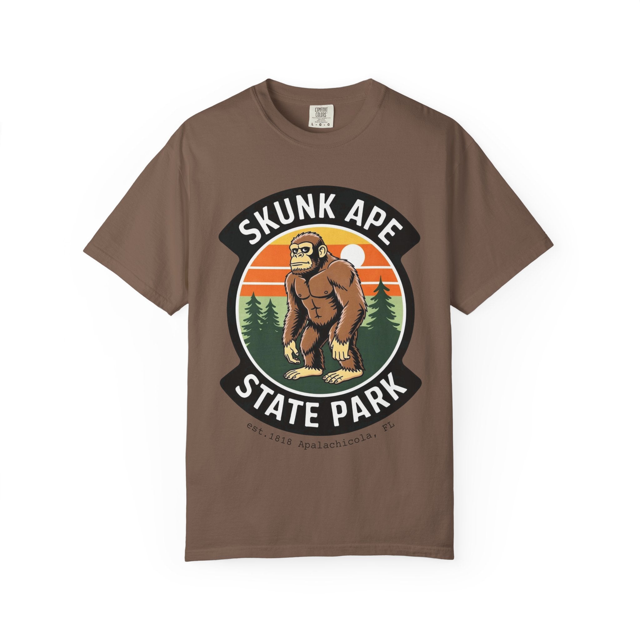 Skunk Ape State Park Graphic T-Shirt — Retro Bigfoot Nature Tee