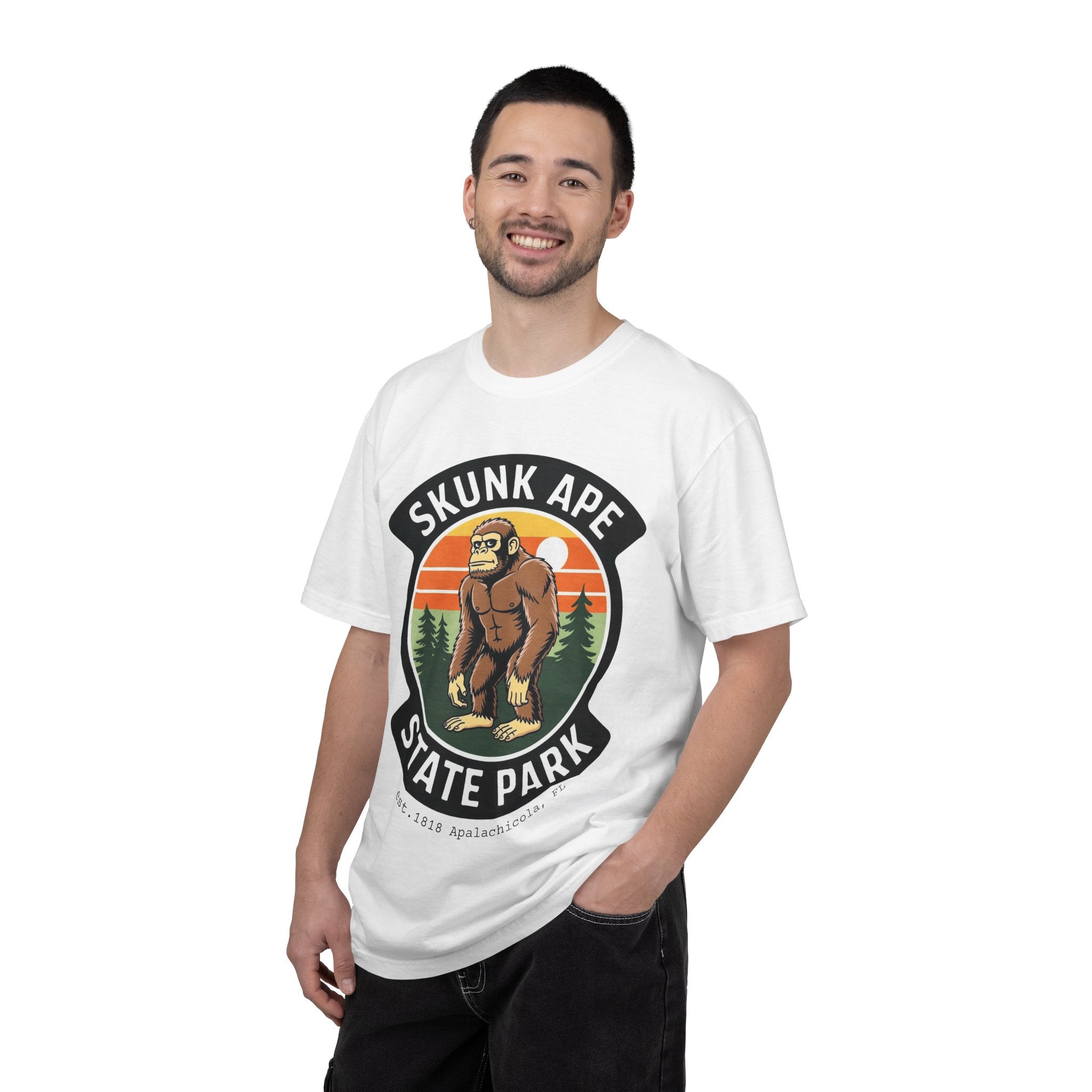 Skunk Ape State Park Graphic T-Shirt — Retro Bigfoot Nature Tee