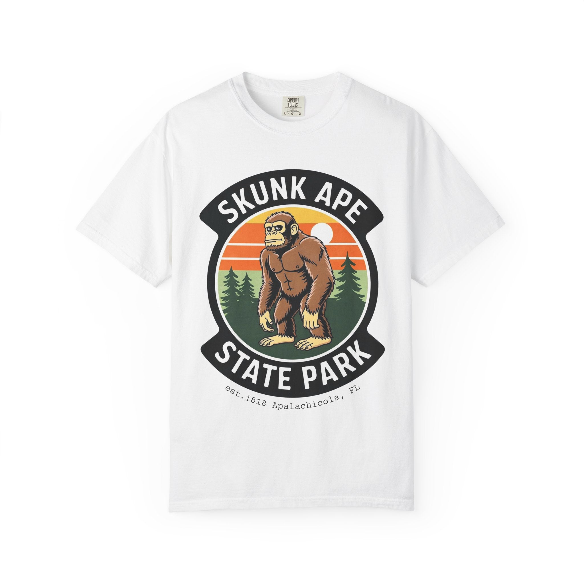 Skunk Ape State Park Graphic T-Shirt — Retro Bigfoot Nature Tee