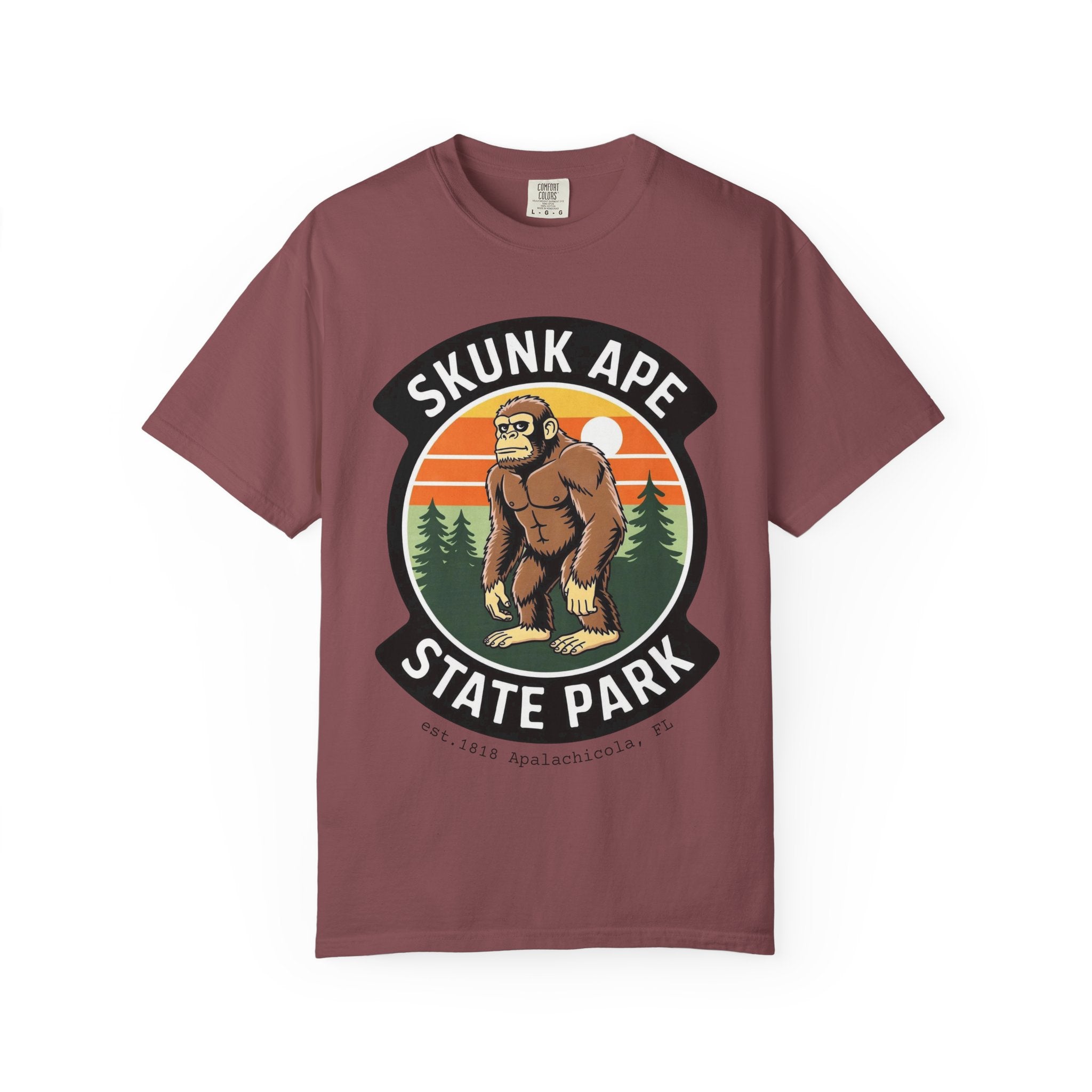 Skunk Ape State Park Graphic T-Shirt — Retro Bigfoot Nature Tee