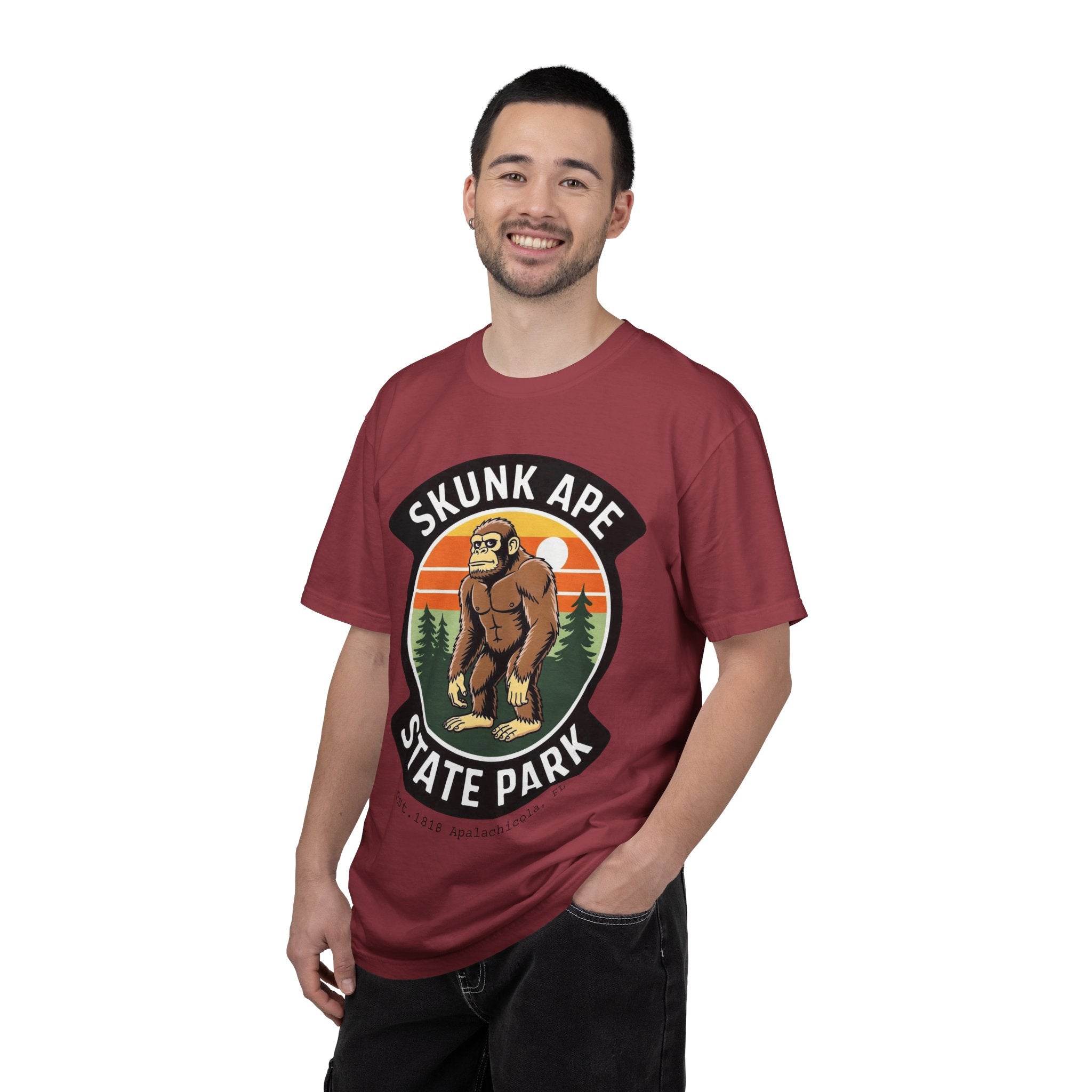 Skunk Ape State Park Graphic T-Shirt — Retro Bigfoot Nature Tee