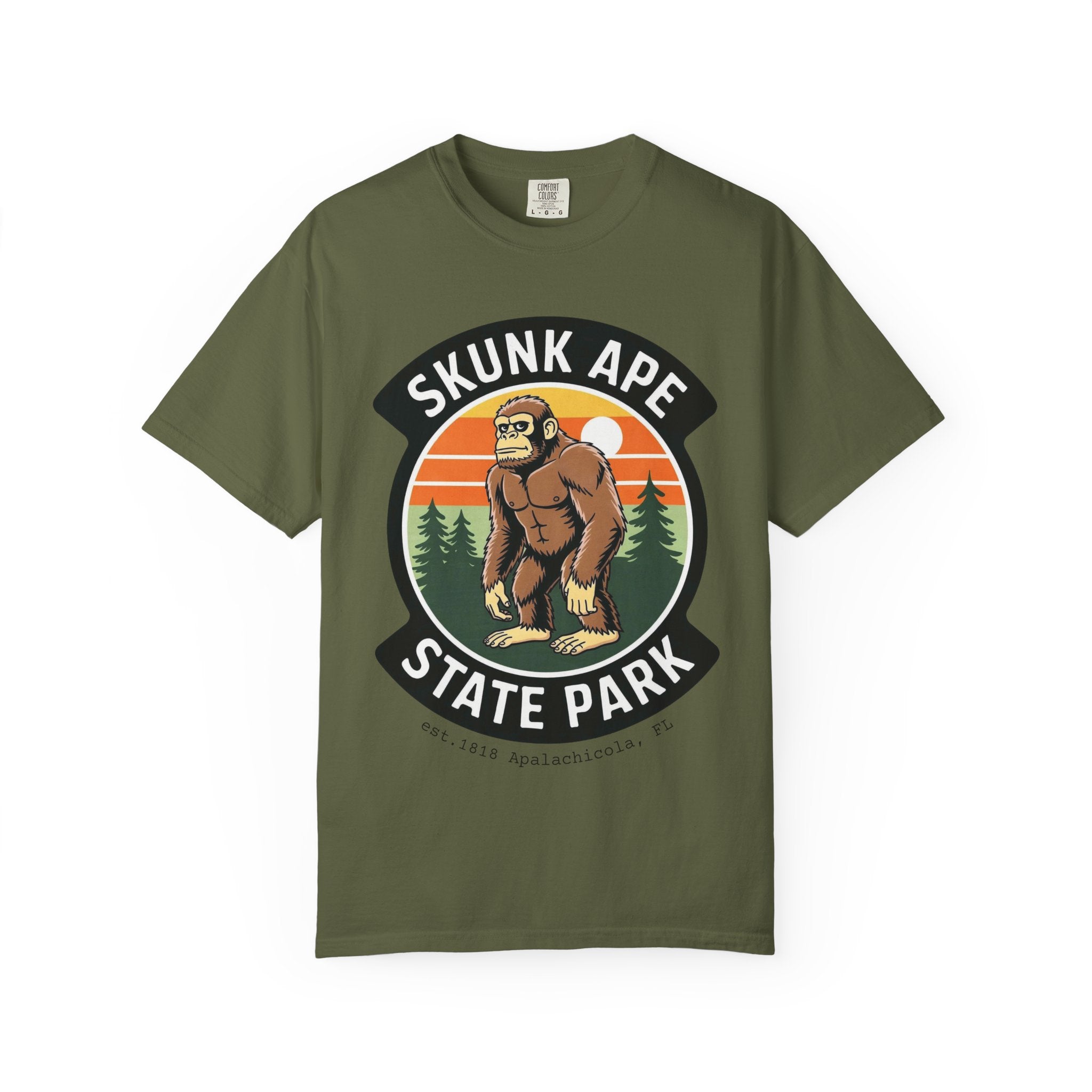 Skunk Ape State Park Graphic T-Shirt — Retro Bigfoot Nature Tee