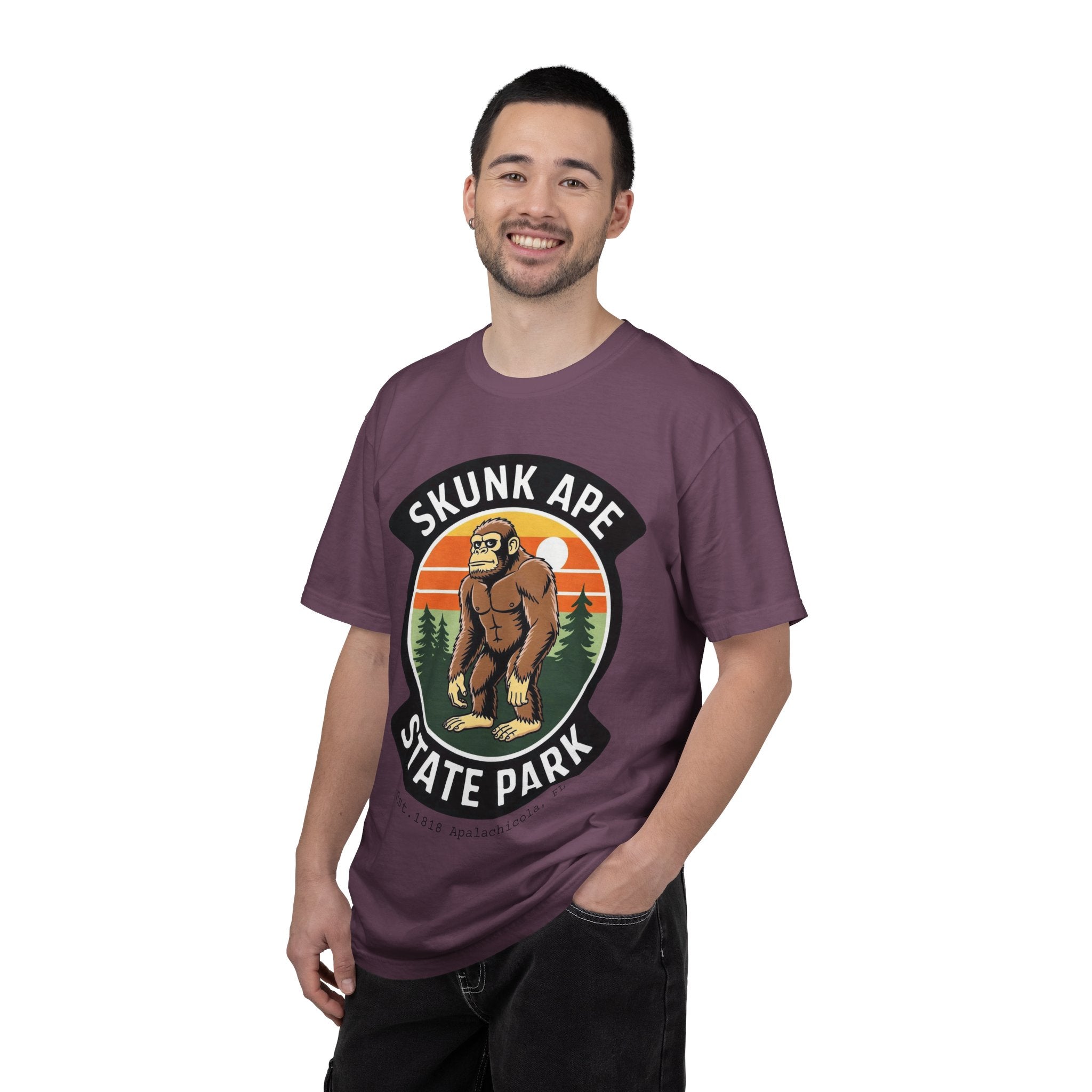 Skunk Ape State Park Graphic T-Shirt — Retro Bigfoot Nature Tee