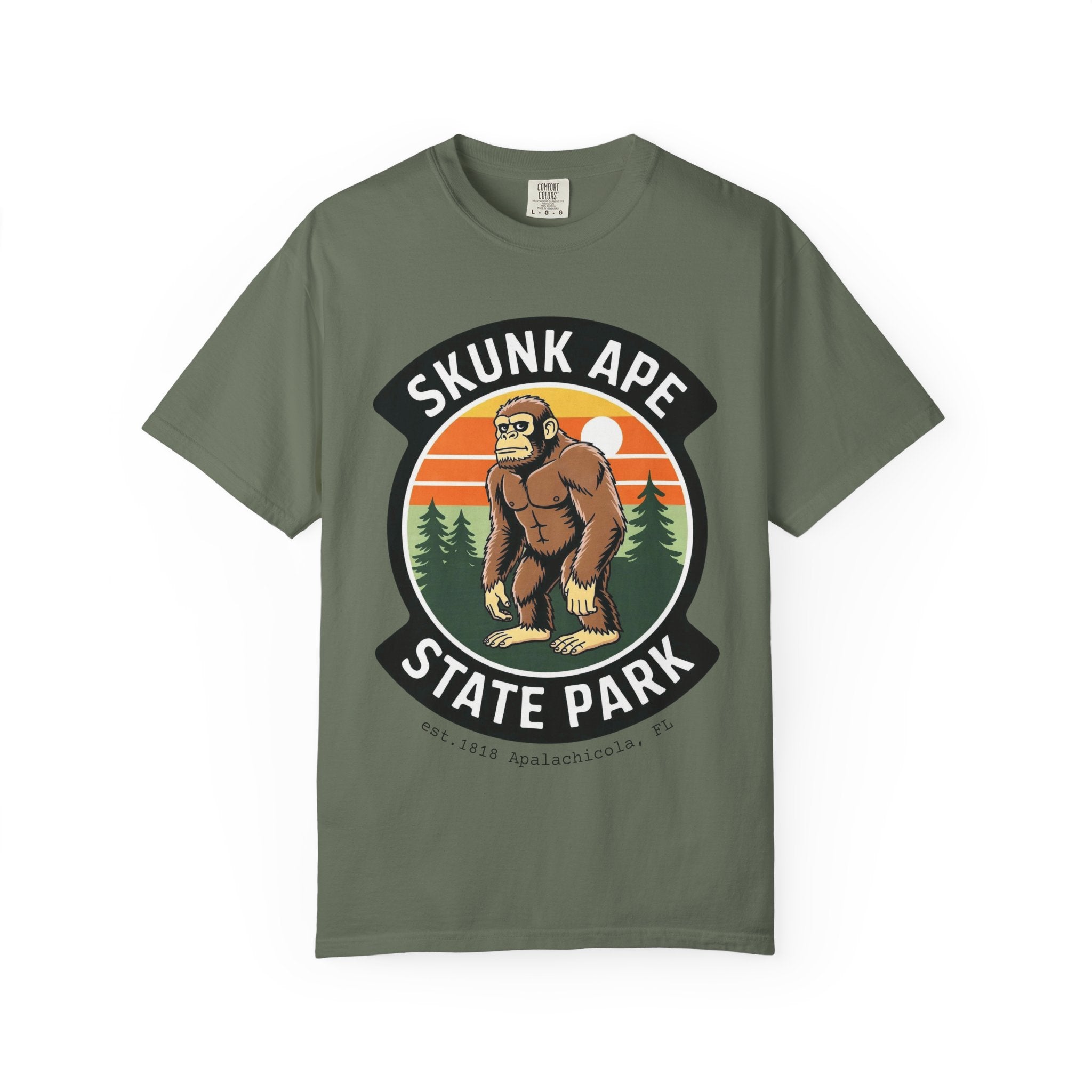 Skunk Ape State Park Graphic T-Shirt — Retro Bigfoot Nature Tee