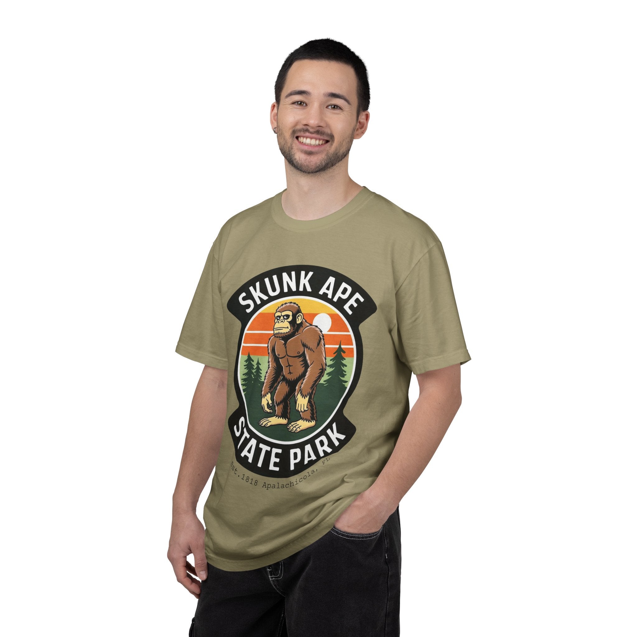Skunk Ape State Park Graphic T-Shirt — Retro Bigfoot Nature Tee