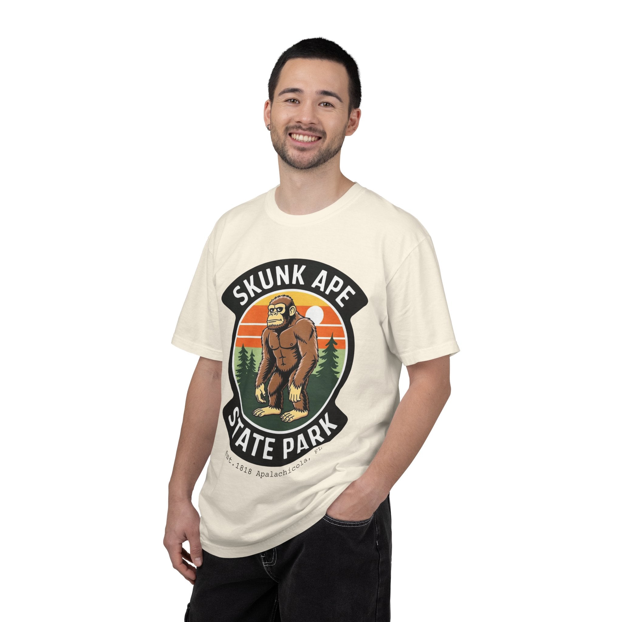 Skunk Ape State Park Graphic T-Shirt — Retro Bigfoot Nature Tee