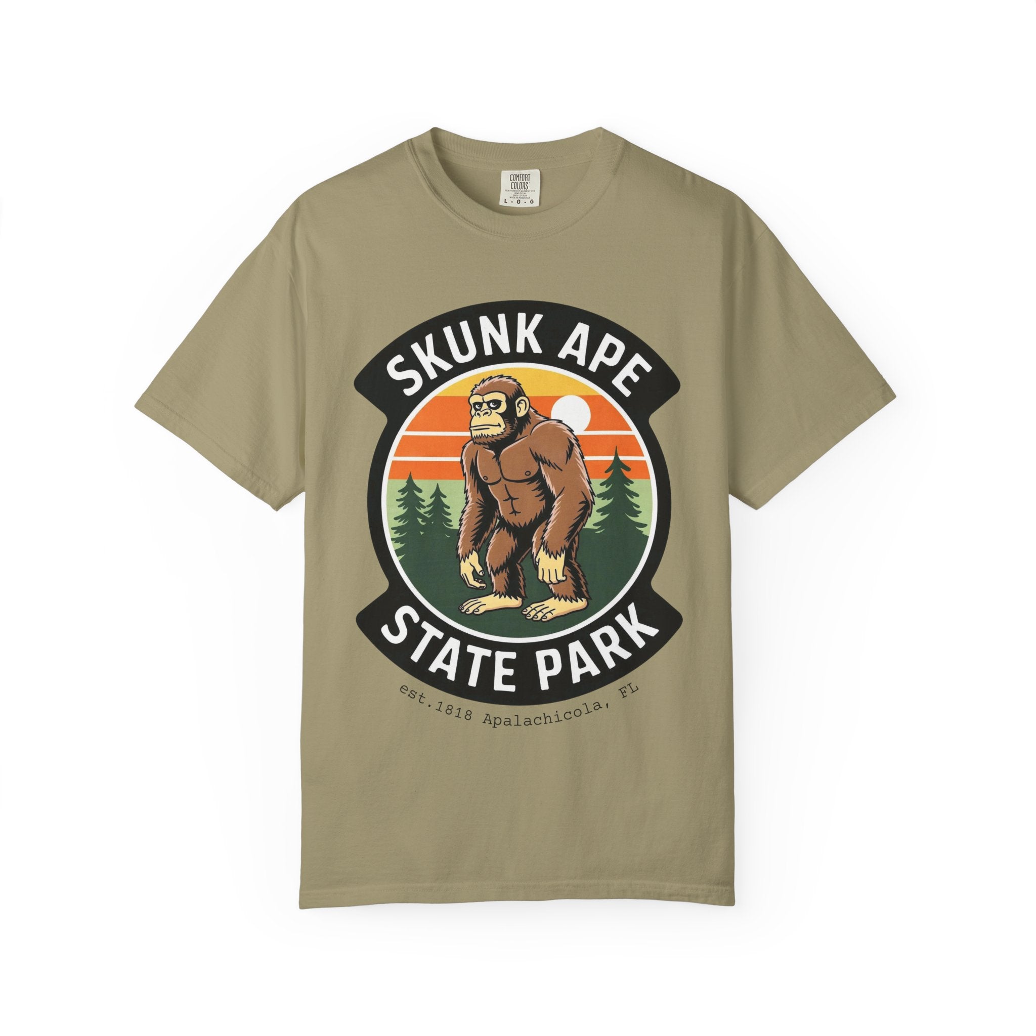 Skunk Ape State Park Graphic T-Shirt — Retro Bigfoot Nature Tee