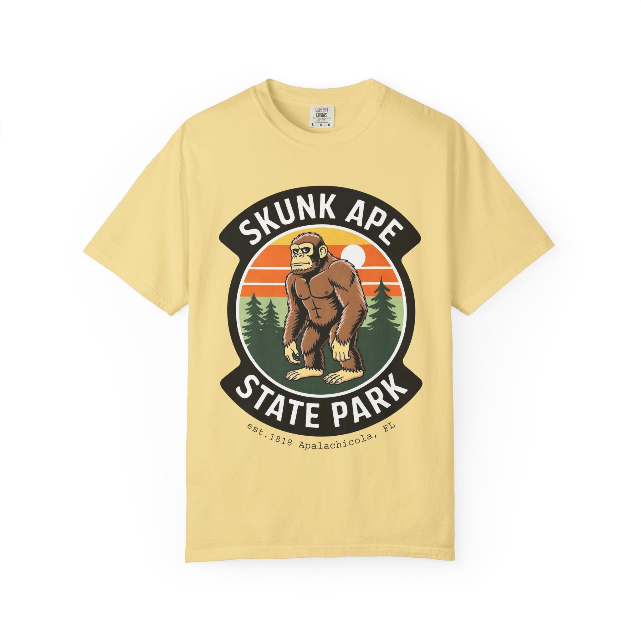 Skunk Ape State Park Graphic T-Shirt — Retro Bigfoot Nature Tee