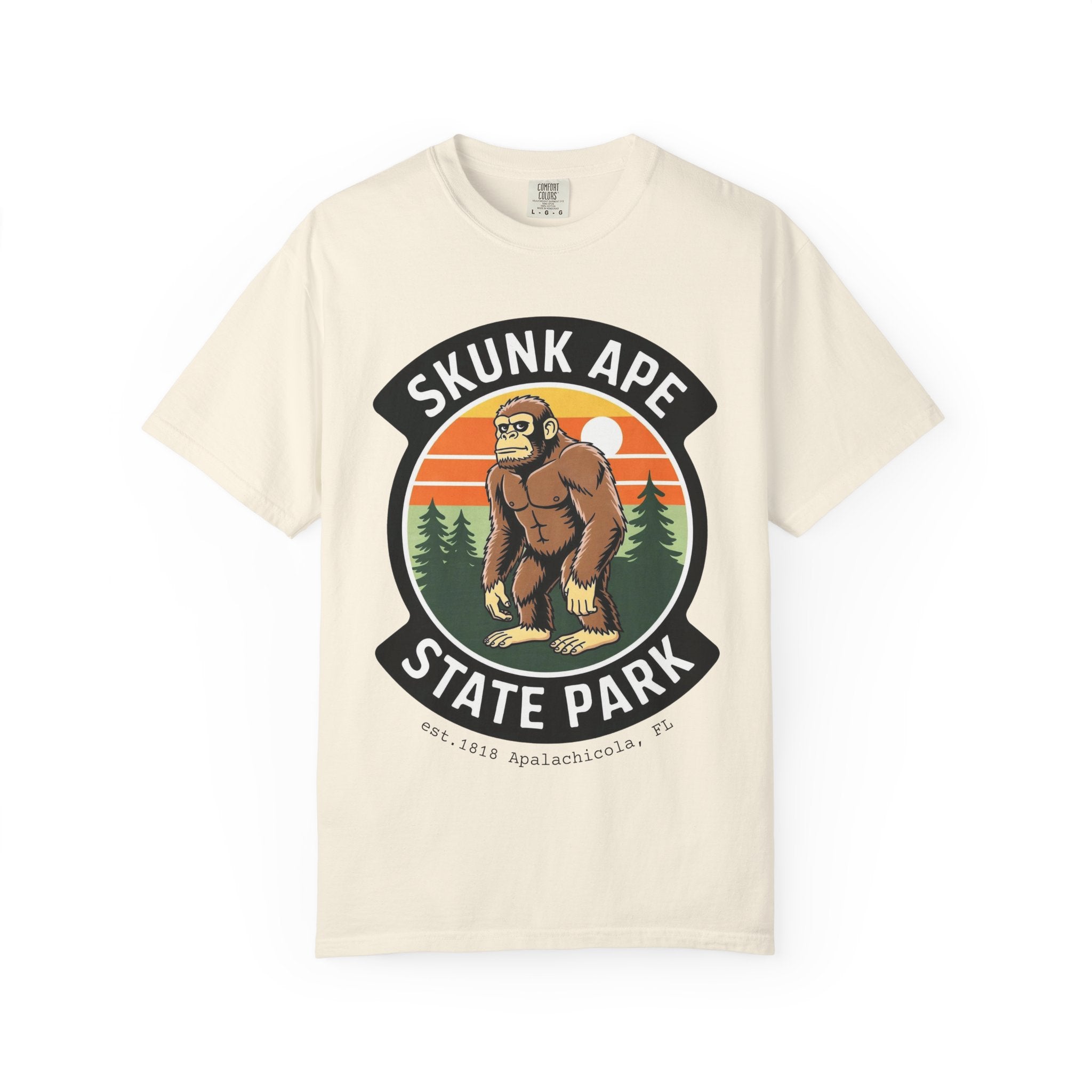 Skunk Ape State Park Graphic T-Shirt — Retro Bigfoot Nature Tee